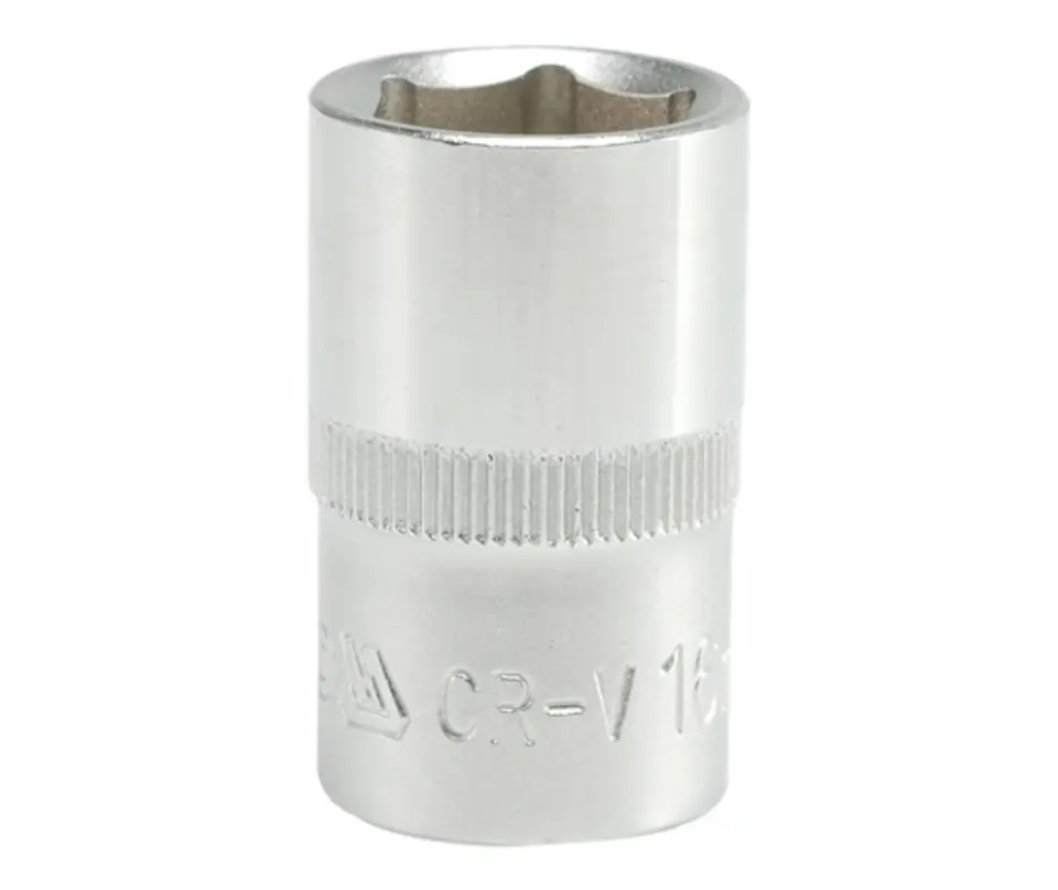 ⁨SHORT 6-POINT CHROME-PLATED 1/2'' 16MM SOCKET⁩ at Wasserman.eu