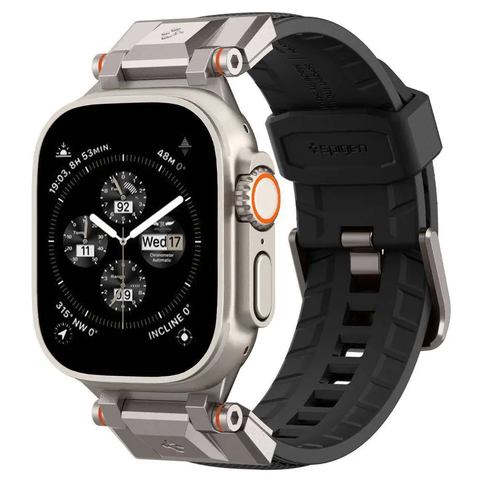 ⁨Etui APPLE WATCH 4 / 5 / 6 / 7 / 8 / SE / ULTRA (42 / 44 / 45 / 49 MM) Spigen Durapro Armor czarne⁩ w sklepie Wasserman.eu