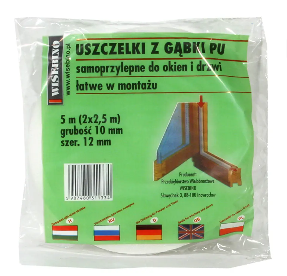 ⁨USZCZELKA GĄBKA 10*10MM 5M⁩ w sklepie Wasserman.eu