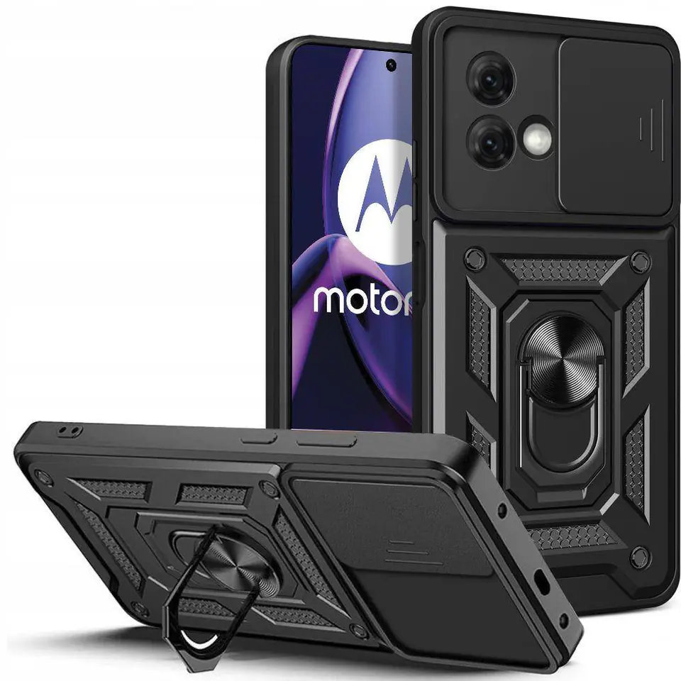 ⁨Etui MOTOROLA MOTO G84 5G Tech-Protect Camshield Pro czarne⁩ w sklepie Wasserman.eu