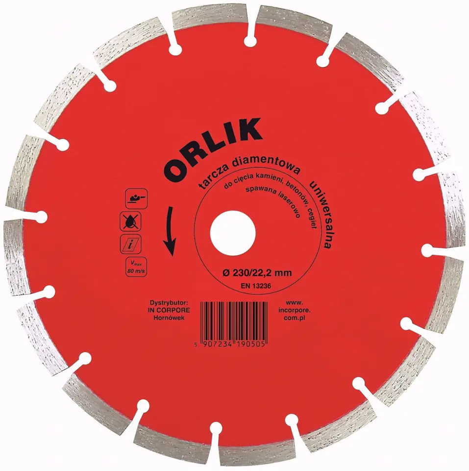 ⁨TARCZA DIAMENTOWA SEGMENTOWA ORLIK 230MM⁩ w sklepie Wasserman.eu