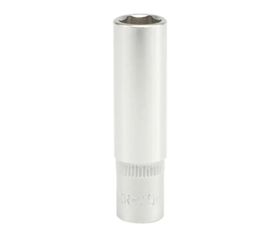 ⁨LONG 6-POINT CHROME-PLATED CAP 1/4'' 12MM⁩ at Wasserman.eu