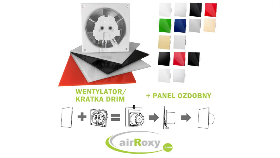 ⁨Wentylator dRim /łożysko kulkowe/ 100mm 100 PS z panelami ozdobnymi /dobierz panel/ w wersji z łącznikiem łańcuszkowym 01-061⁩ w sklepie Wasserman.eu