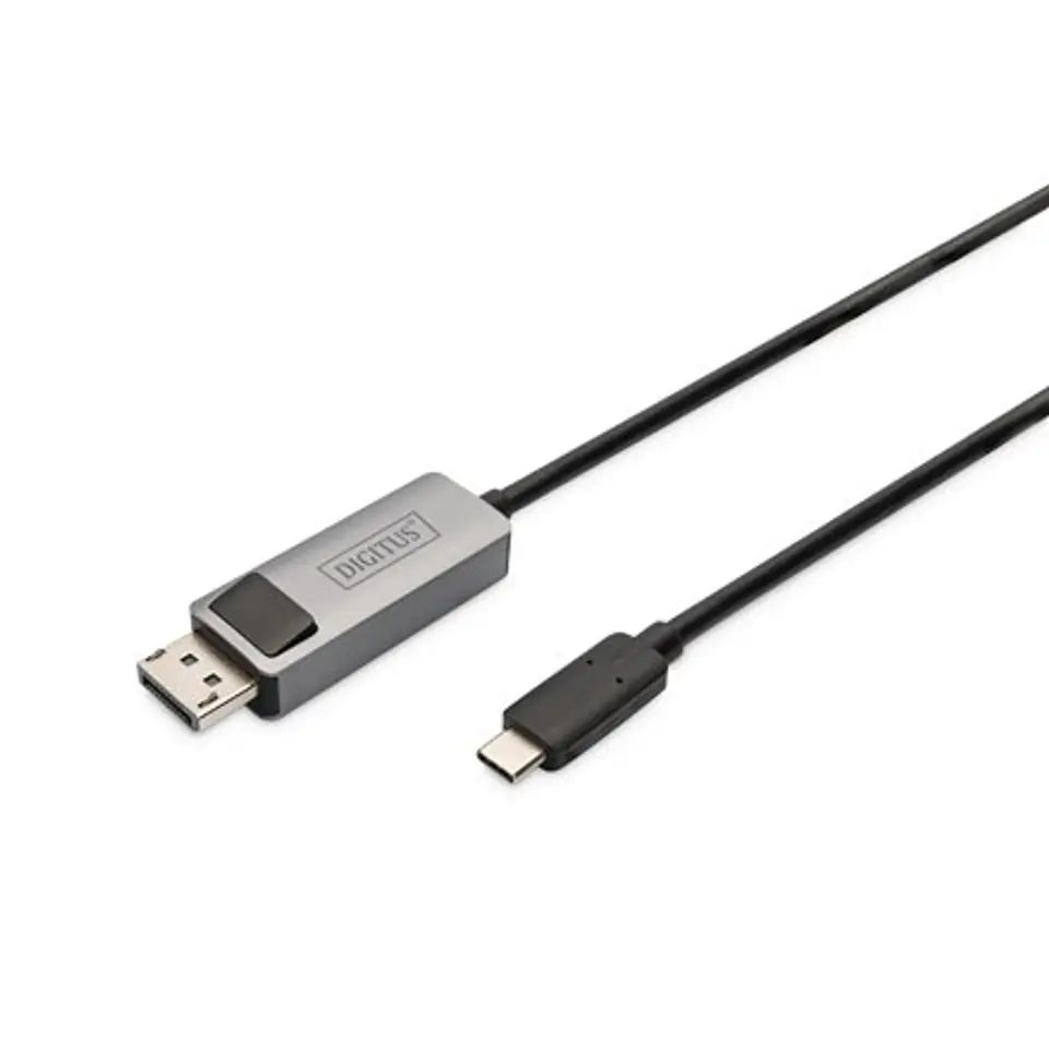 ⁨Kabel przejściowy Digitus USB-C - DisplayPort | Męski | 24-pinowy USB-C | Męski | Czarny | 20-pinowy DisplayPort | 2 m⁩ w sklepie Wasserman.eu