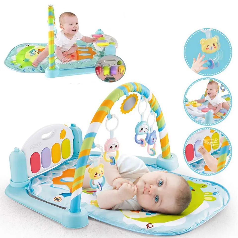 ⁨DUŻA MATA EDUKACYJNA Z PIANINKIEM INTERAKTYWNA 5 W 1 SELEDYNOWA NICEKIDS LZ-9903⁩ w sklepie Wasserman.eu