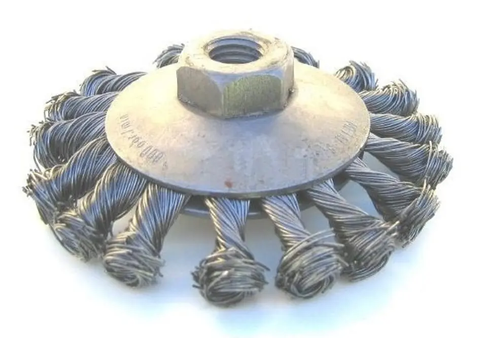 ⁨DISC-ANGLE BRUSH STEEL WIRE BRAIDED M-14 FI120MM⁩ at Wasserman.eu