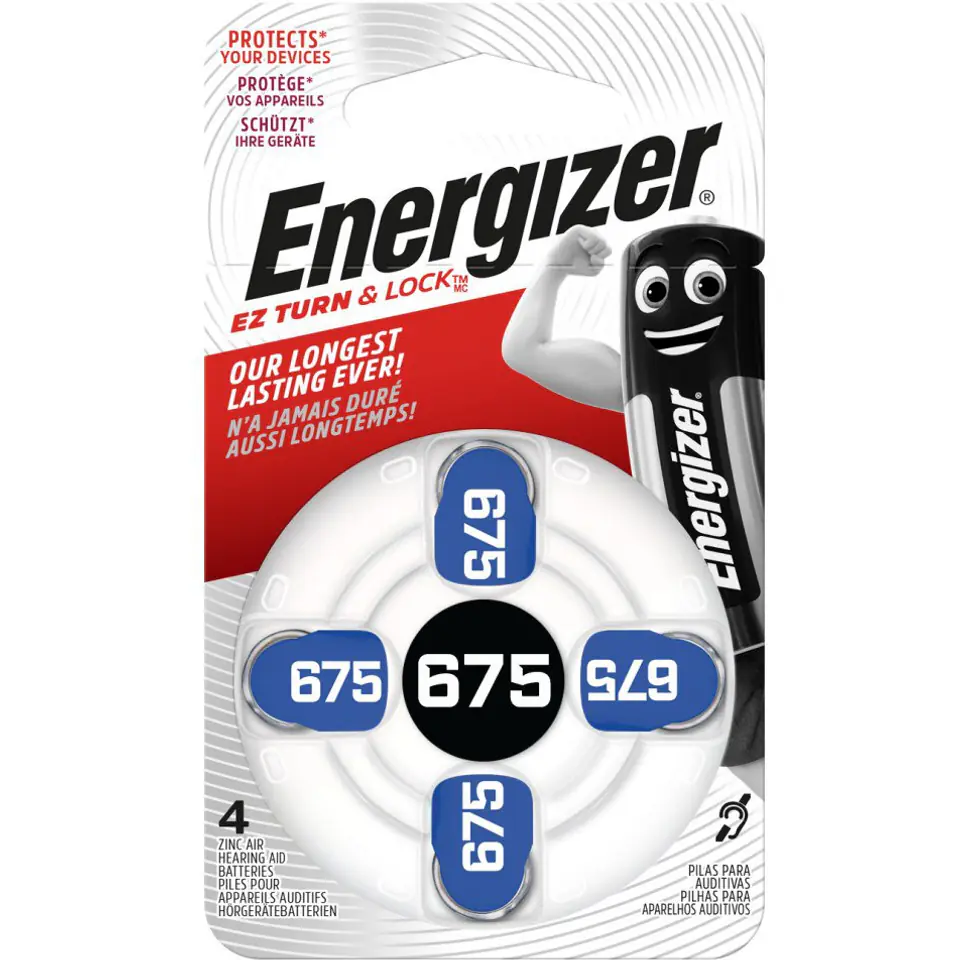 ⁨Bateria ENERGIZER 675/PR44 do aparatów słuchowych (4szt)⁩ w sklepie Wasserman.eu