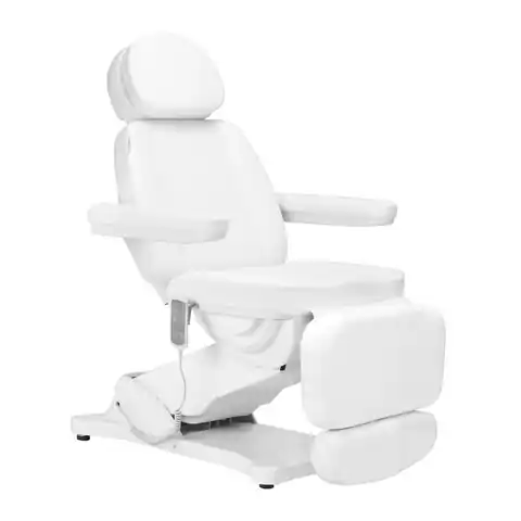 ⁨Elektryczny fotel kosmetyczny SILLON CLASSIC 3 silniki z podgrzewaniem biały⁩ w sklepie Wasserman.eu