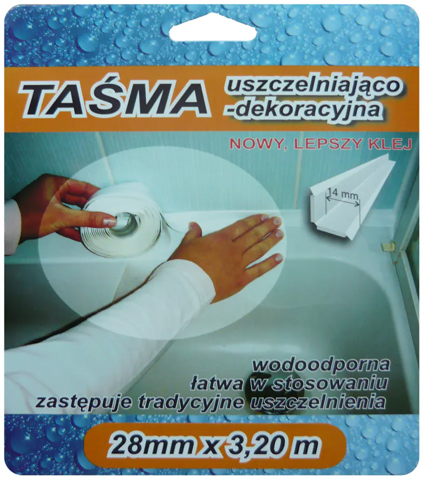 ⁨TAŚMA WYKOŃCZENIOWA 3,2M 28MM BIAŁA⁩ w sklepie Wasserman.eu