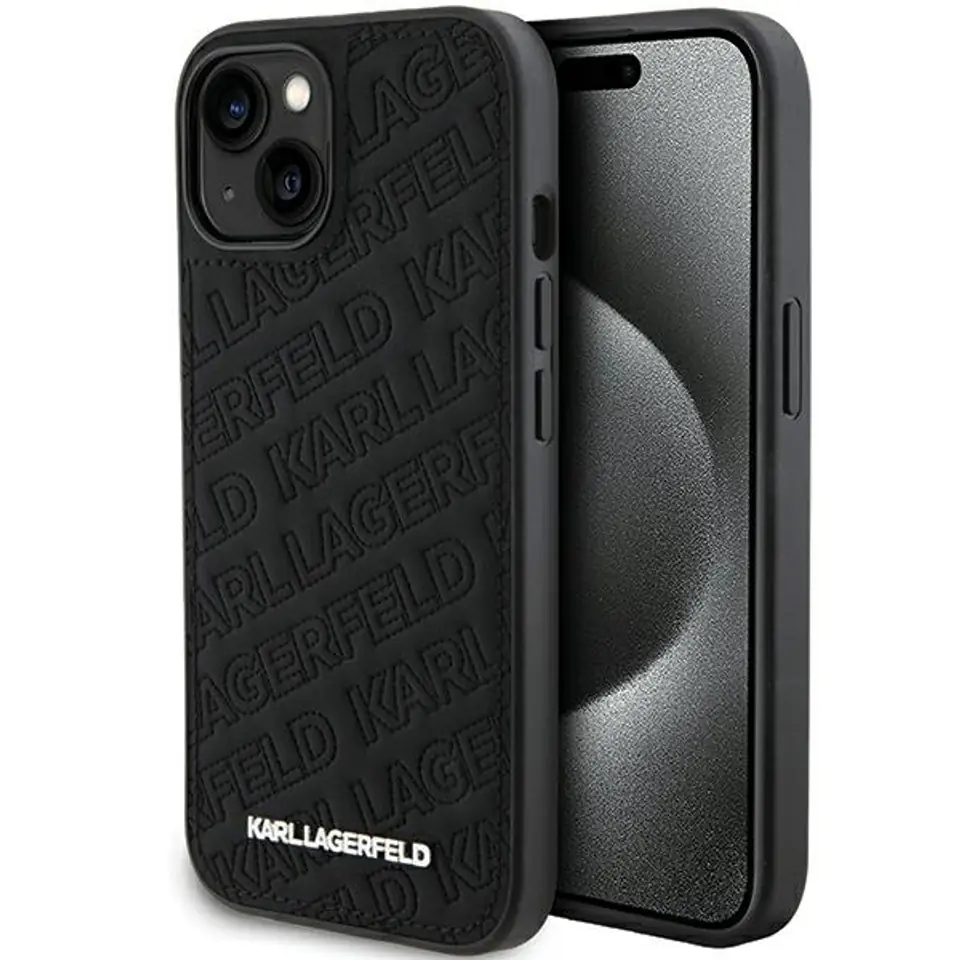 ⁨Karl Lagerfeld KLHCP15SPQKPMK iPhone 15 / 14 / 13 6.1" czarny/black hardcase Quilted K Pattern⁩ w sklepie Wasserman.eu