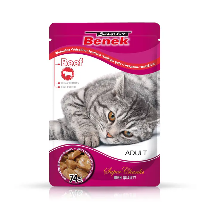 ⁨SUPER BENEK Beef in sauce - wet cat food - 100 g⁩ at Wasserman.eu