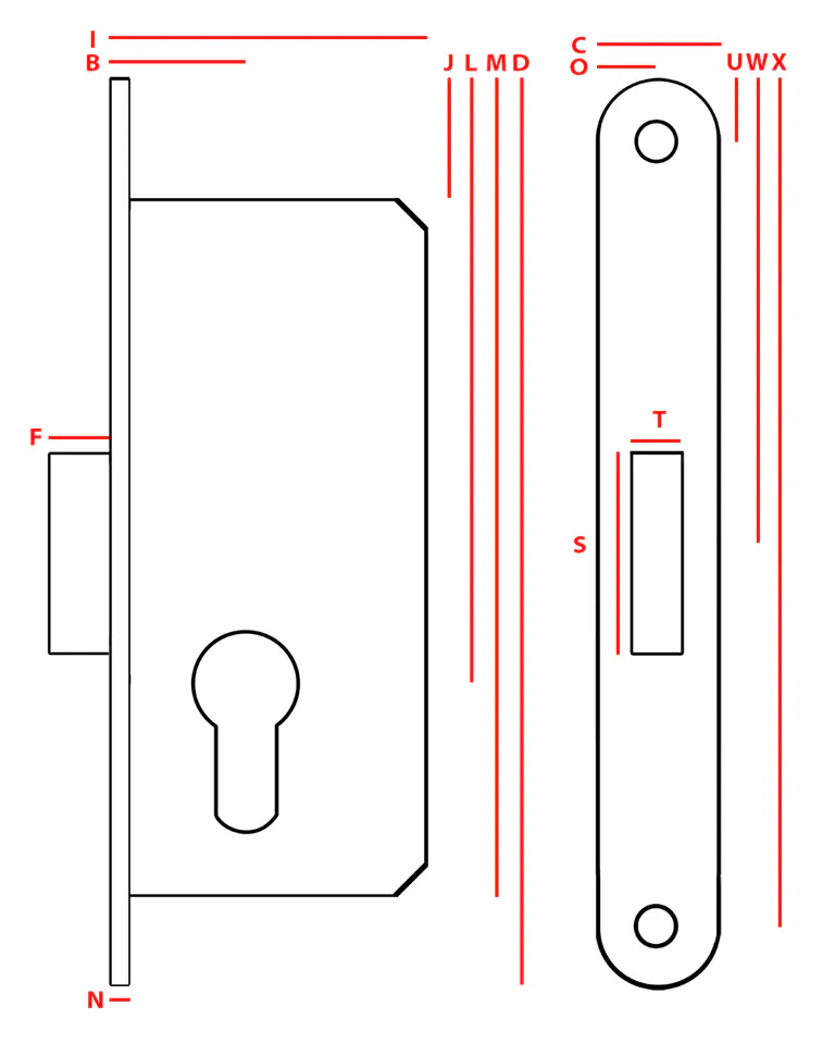 ⁨MORTISE LOCK JANIA 22 FOR INSERT WITH RATCHET⁩ at Wasserman.eu