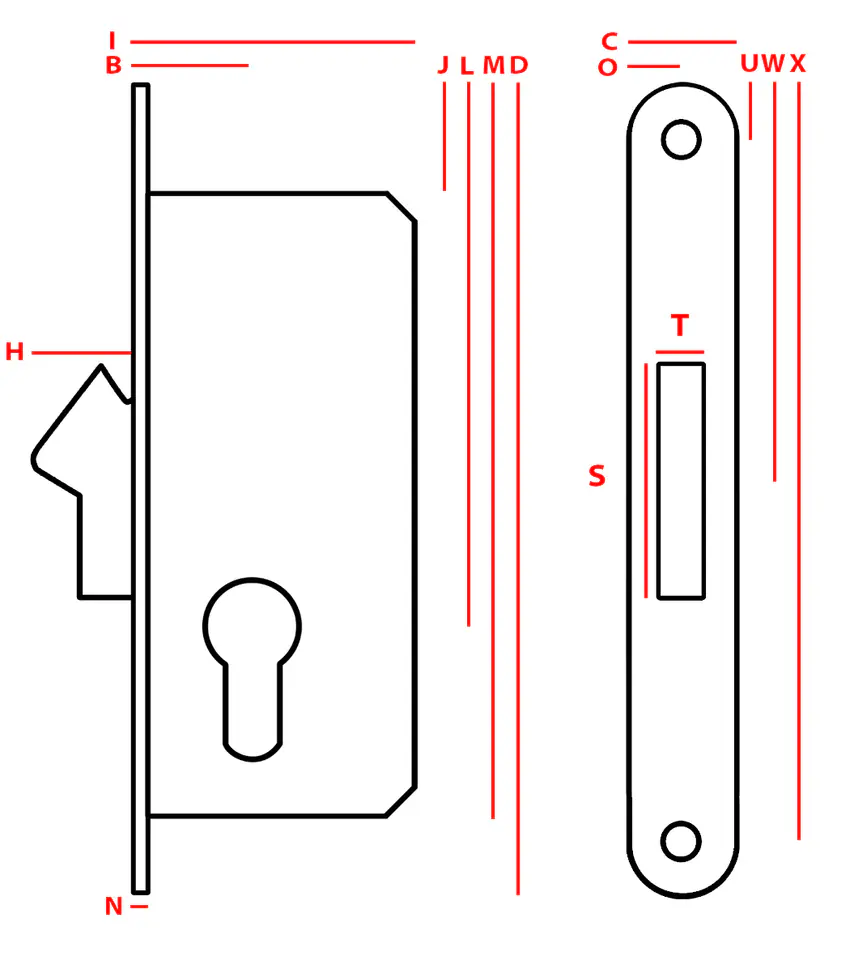 ⁨MORTISE LOCK JANIA 22 HOOK ON THE INSERT⁩ at Wasserman.eu