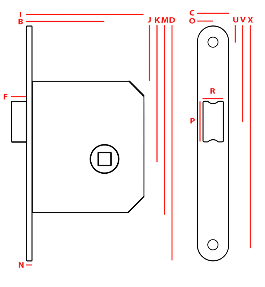 ⁨MORTISE LOCK JANIA 50 - ONLY FOR HANDLE⁩ at Wasserman.eu