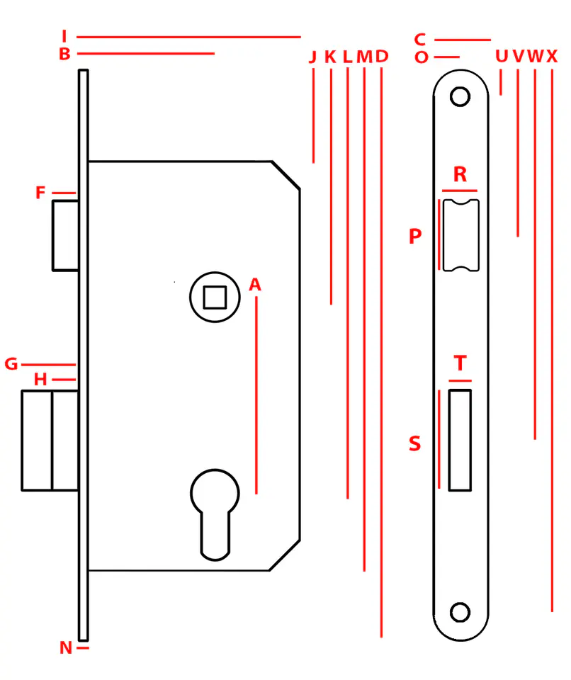 MORTISE LOCK JANIA 90/50 FOR INSERT at Wasserman.eu