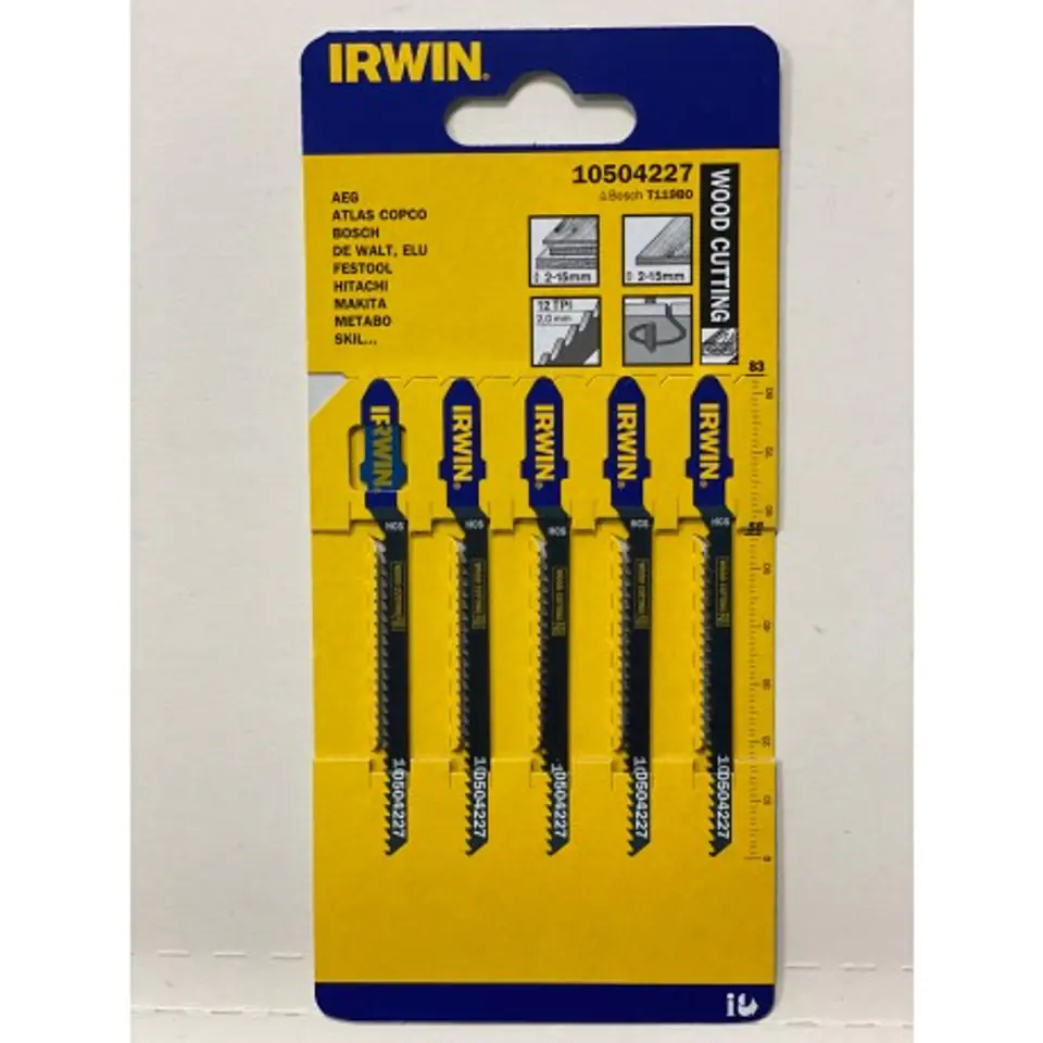 ⁨JIGSAW WOOD SAW SET OF 5 PIECES TYPE T119BO⁩ at Wasserman.eu