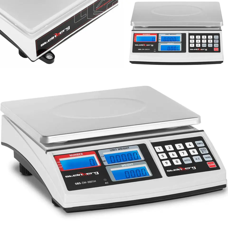 ⁨Checkweigher counting pieces SBS-ZW-3001H LCD up to 30kg⁩ at Wasserman.eu