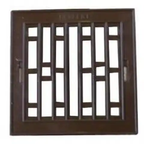 ⁨PLASTIC GRILLE WITH METAL FRAME 14*14CM BROWN⁩ at Wasserman.eu