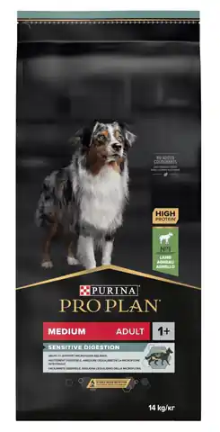⁨PURINA Pro Plan Adult Medium Sensitive Digestion bogata w jagnięcinę - sucha karma dla psa - 14 kg⁩ w sklepie Wasserman.eu