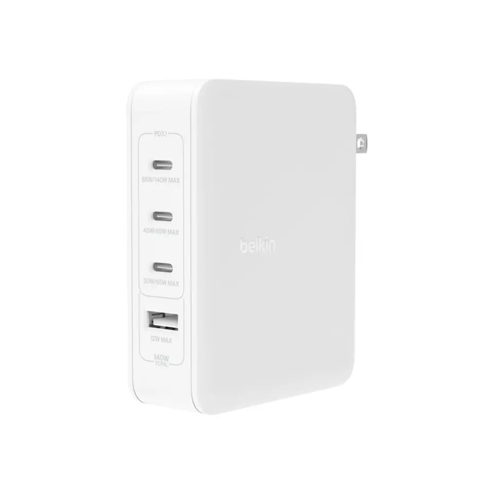 Ładowarka Belkin BoostCharge Pro 4-Port 3xUSB-C PD 3.1 + 1xUSB-A GaN Wall Charger 140W w sklepie Wasserman.eu