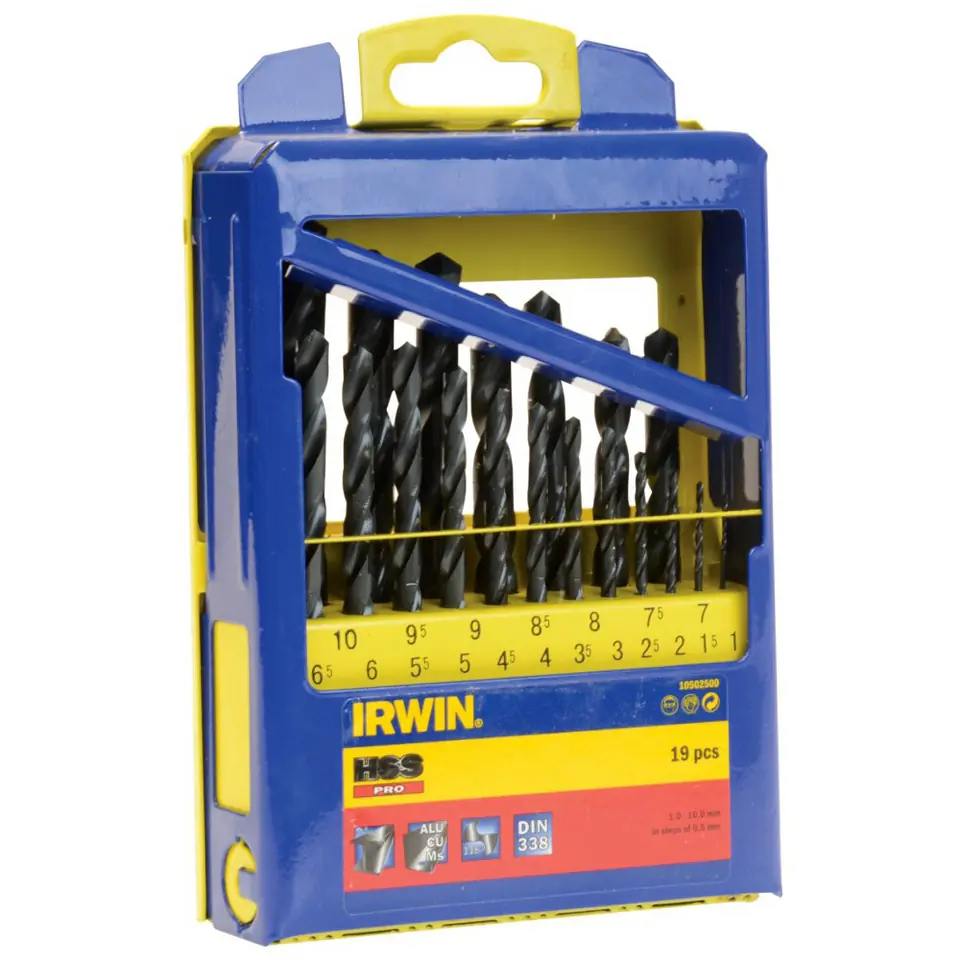 KOMPLET WIERTEŁ DO METALU HSS PRO 19 SZTUK 1-10MM w sklepie Wasserman.eu