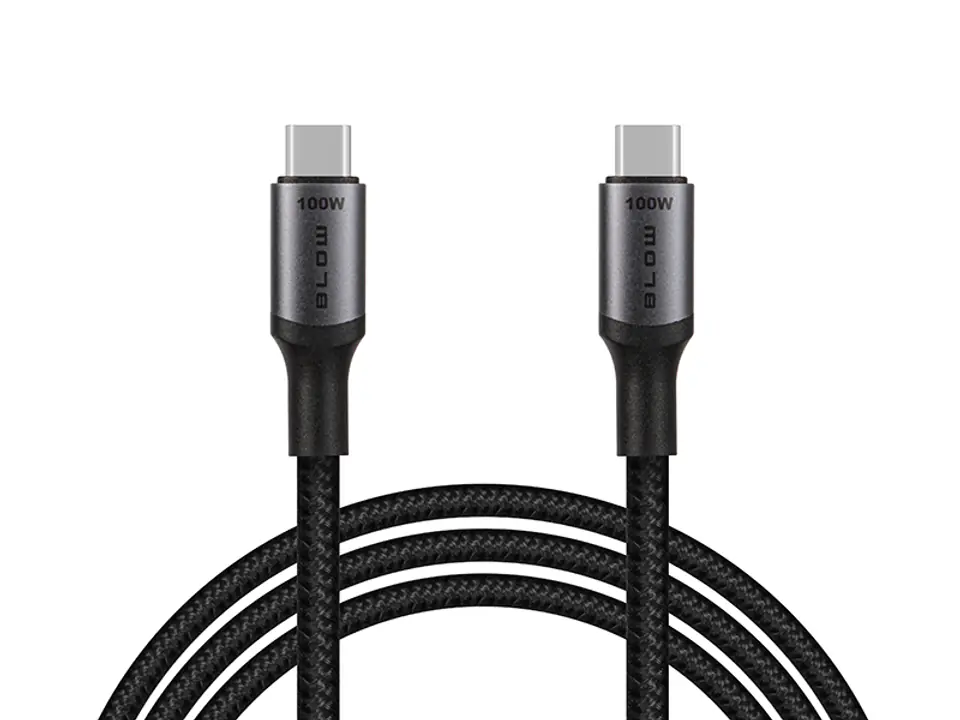 ⁨66-159# Przyłącze usb-c - usb-c 2.0 1,0m czarne plecionka 100w⁩ w sklepie Wasserman.eu