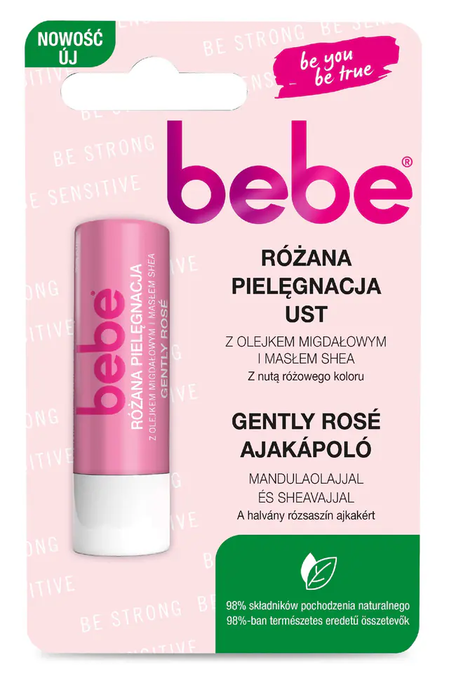 ⁨BEBE Pomadka ochronna "Różana Pielęgnacja Ust" z Olejkiem Migdałowym i Masłem Shea 4.9g⁩ w sklepie Wasserman.eu