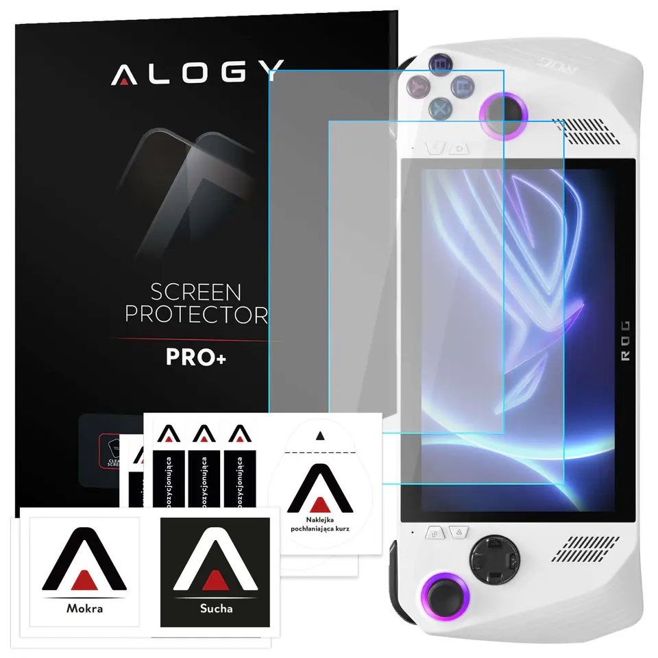 ⁨2x Szkło hartowane do Asus ROG Ally na ekran konsoli Alogy Screen Protector Pro+ 9H⁩ w sklepie Wasserman.eu