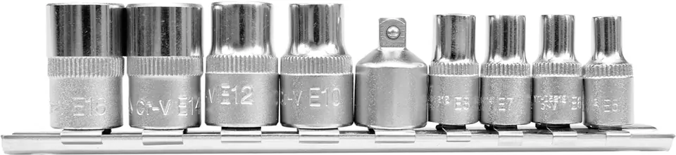 KLUCZE NASADOWE TORX E5-E16 ZESTAW 9-SZTUKOWY w sklepie Wasserman.eu