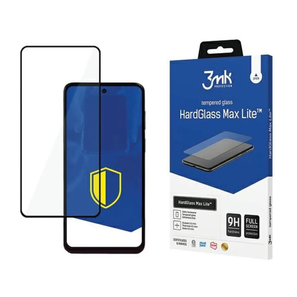 ⁨3MK HardGlass Max Lite Xiaomi Redmi Note12 4G czarny/black⁩ w sklepie Wasserman.eu