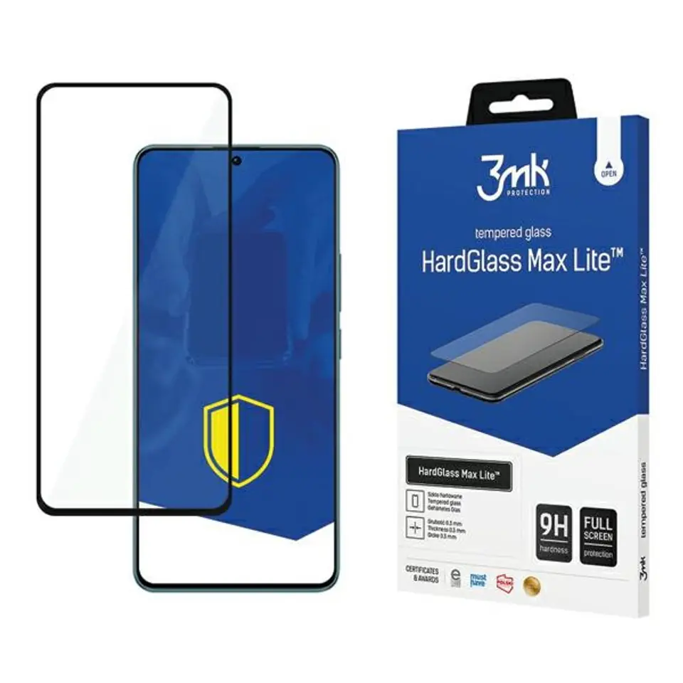 ⁨3MK HardGlass Max Lite Xiaomi Redmi Note13 czarny/black⁩ w sklepie Wasserman.eu