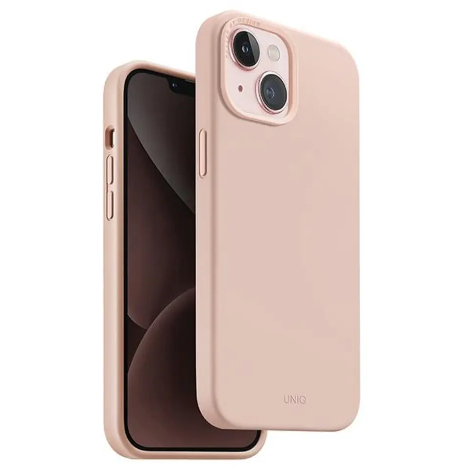 ⁨UNIQ etui Lino Hue iPhone 15 6.1" Magclick Charging różowy/blush pink⁩ w sklepie Wasserman.eu