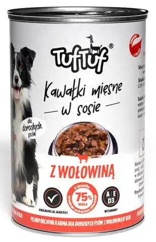 ⁨TUF TUF Kawałki mięsne z wołowiną dla psa puszka 415g⁩ w sklepie Wasserman.eu