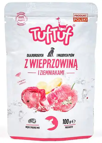 ⁨TUF TUF Wieprzowina z ziemniakami dla psa saszetka 100g⁩ w sklepie Wasserman.eu