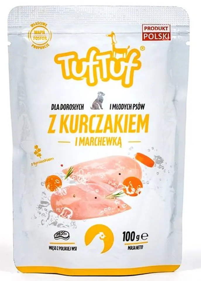 ⁨TUF TUF Kurczak z marchewką dla psa saszetka 100g⁩ w sklepie Wasserman.eu