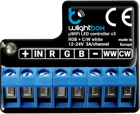 ⁨BLEBOX wLightBox v3 WiFi I/O Module 1x Input binary 1x RGBW/CCT LED output⁩ at Wasserman.eu