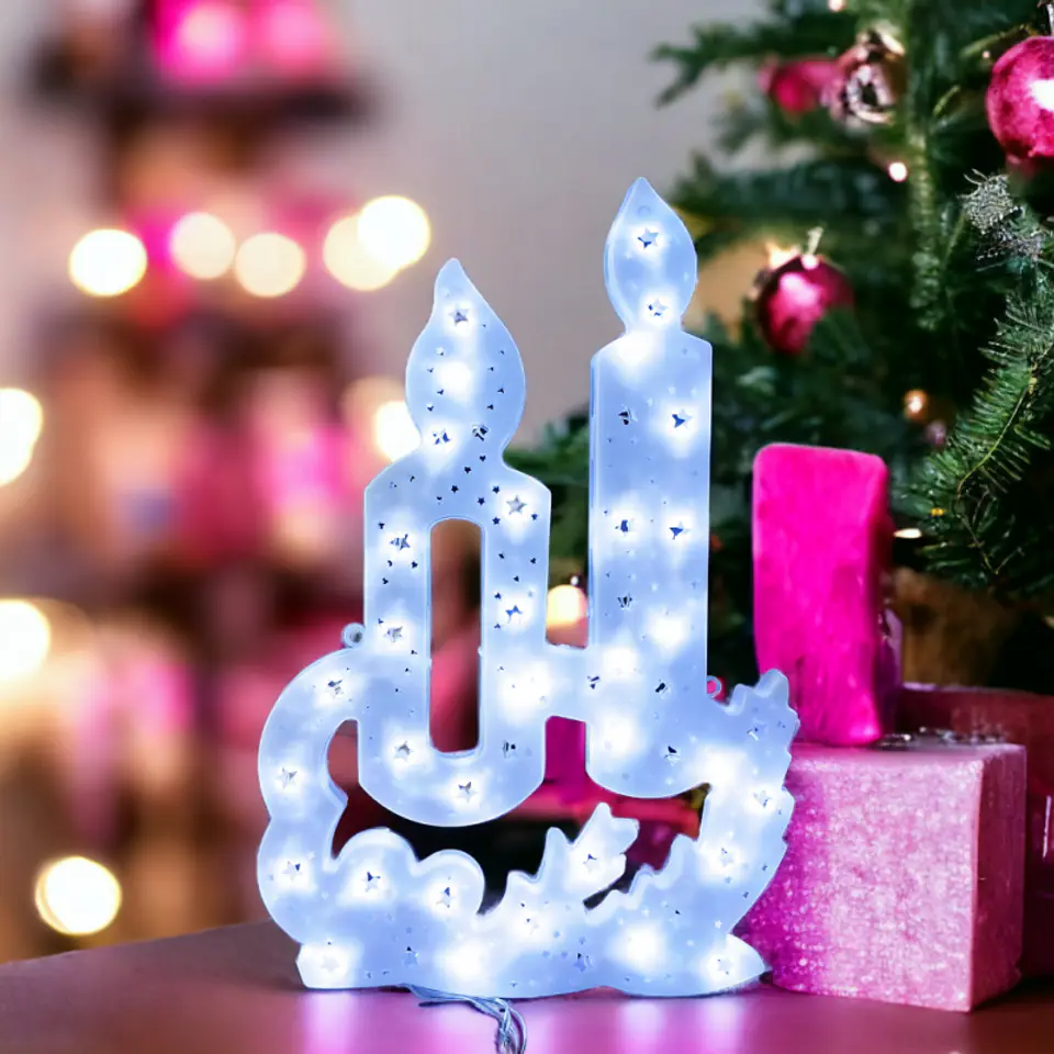 ⁨Wisząca ozdoba XXL Świecznik Biały lampki led LAMP13B⁩ w sklepie Wasserman.eu