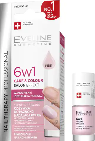 ⁨EVELINE KOL Odżyw d/pazn CARE&COLOUR 6w1 Pink⁩ w sklepie Wasserman.eu
