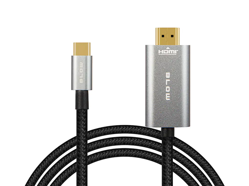 ⁨92-686# Przyłącze hdmi - usb-c 2m plecionka⁩ w sklepie Wasserman.eu