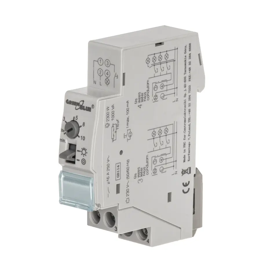 GB114 45780 Automat schodowy na szynę DIN regulacja 30s-10m max 2300W w sklepie Wasserman.eu