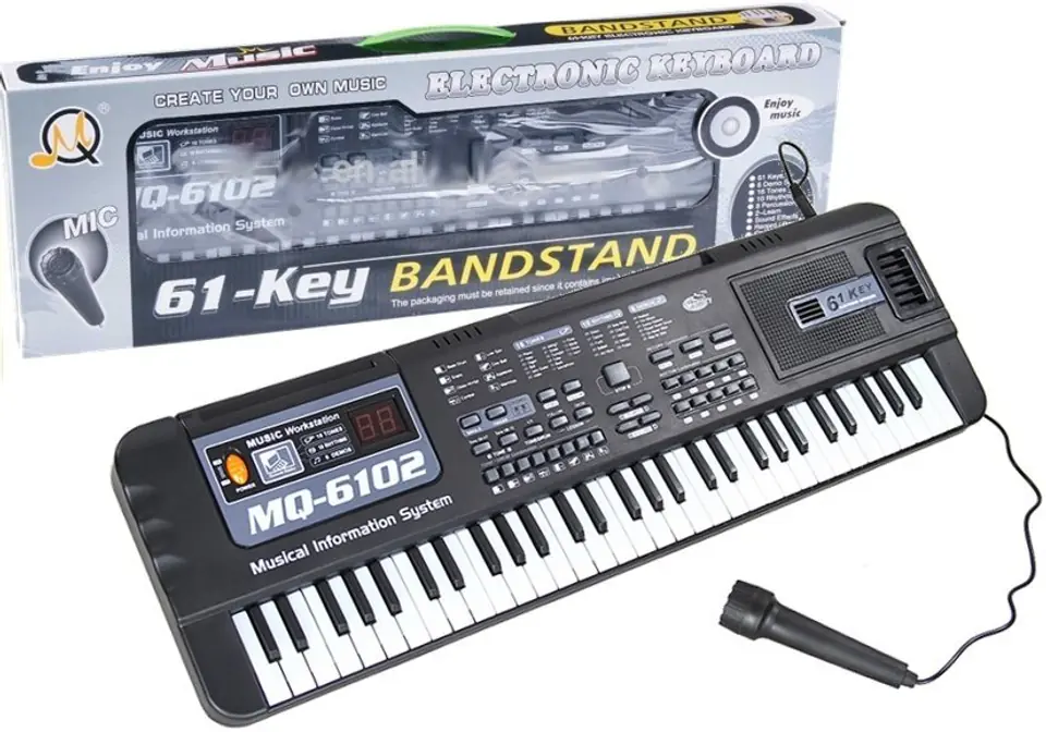 ⁨Keyboard MQ-6102 61 Klawiszy Mikrofon Do Nauki⁩ w sklepie Wasserman.eu