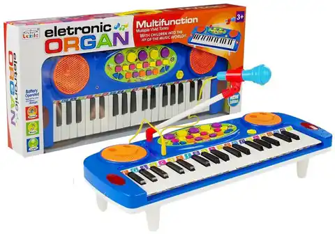 ⁨Organy Keyboard z Mikrofonem Na Nóżkach Niebieski⁩ w sklepie Wasserman.eu