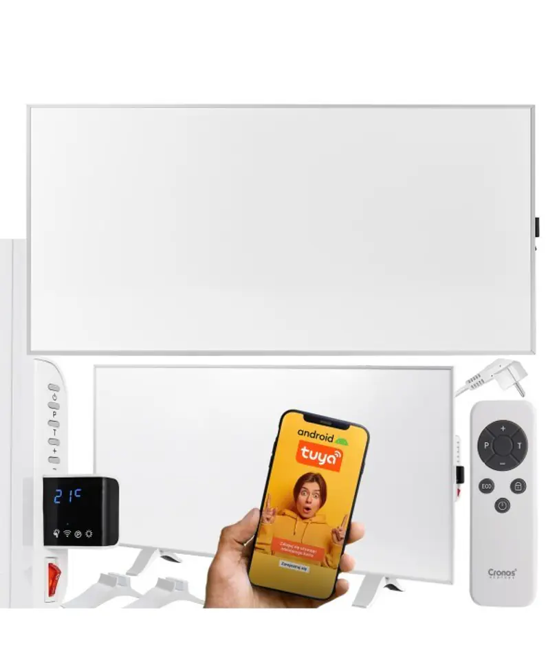 ⁨Cronos Synthelith Pro CRP-770TWP 770W gray infrared heater with WiFi and remote control⁩ at Wasserman.eu
