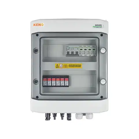 ⁨DC+AC connection switchboard with surge arrester 1000V type 2, 2x PV string, 2x MPPT // limit. AC type 2, 25A 3-F⁩ at Wasserman.eu