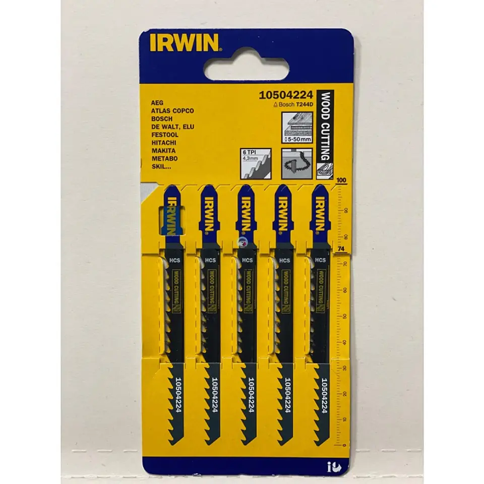 ⁨JIG SAW BLADE SET OF 5 PIECES TYPE T244D⁩ at Wasserman.eu