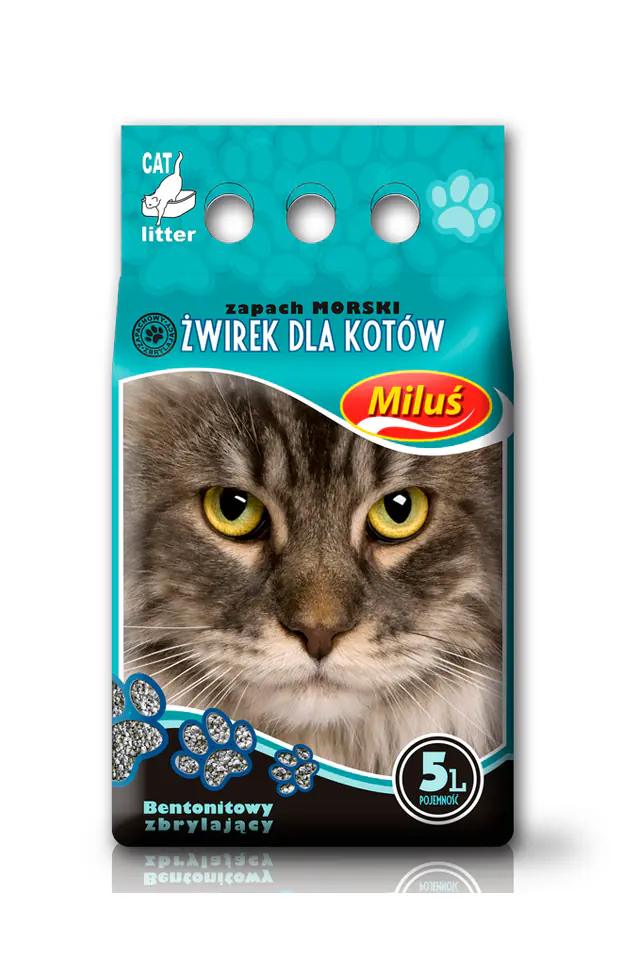 ⁨MILUŚ Bentonite Cat litter Marine Standard 5l⁩ at Wasserman.eu