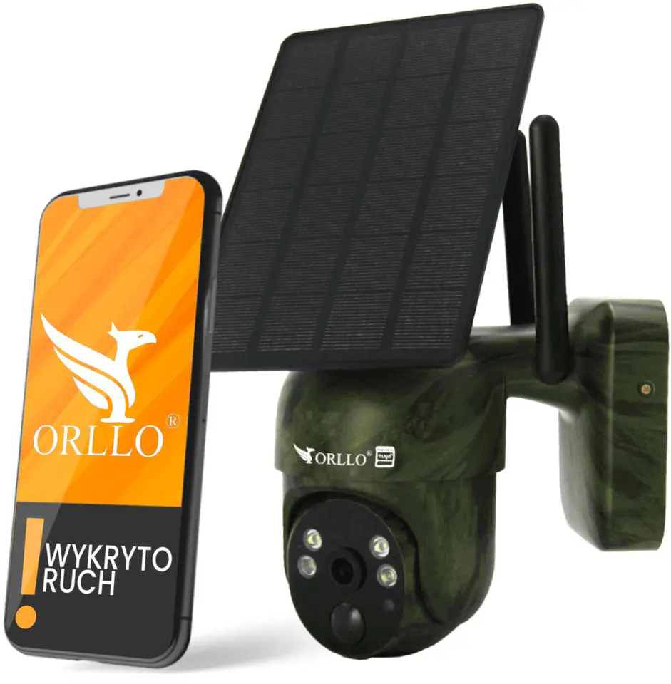 ⁨Kamera IP Orllo Bezprzewodowa 4G LTE Obrotowa z Panelem Solarnym ORLLO TZ1 MORO⁩ w sklepie Wasserman.eu