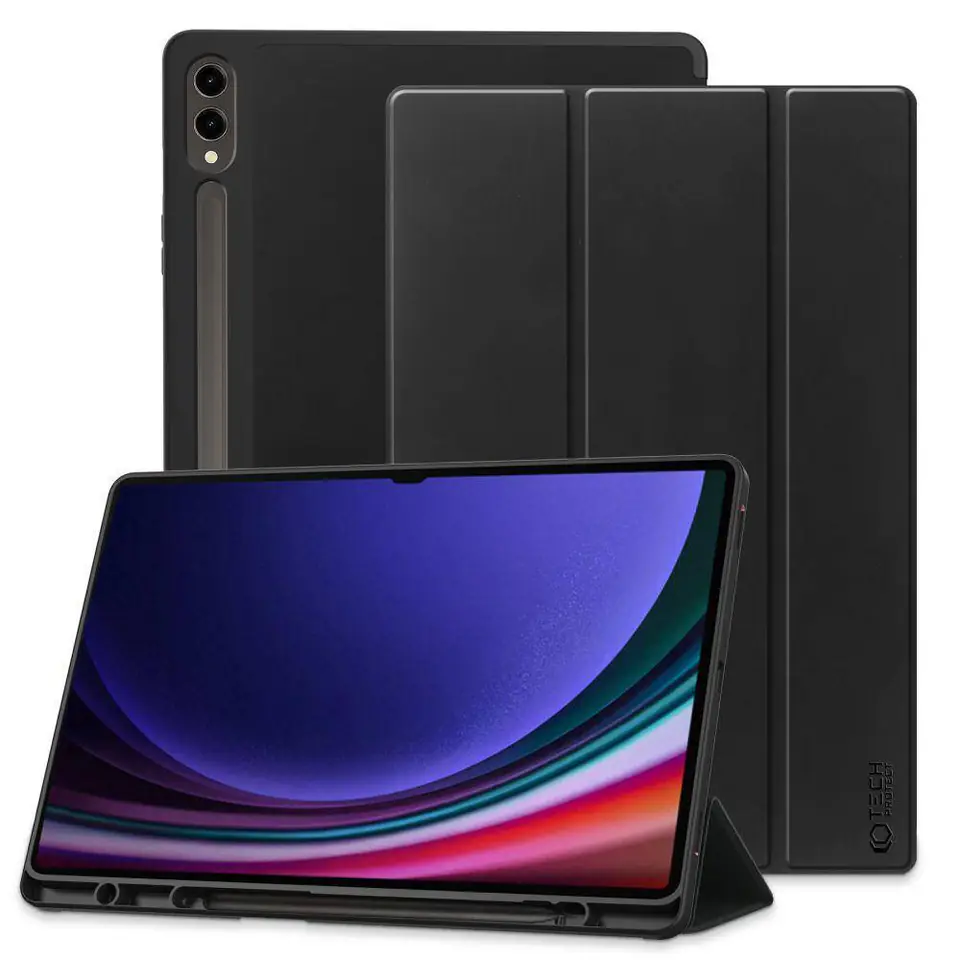 ⁨Etui SAMSUNG GALAXY TAB S9+ FE 12.4 Tech-Protect SC Pen czarne⁩ w sklepie Wasserman.eu