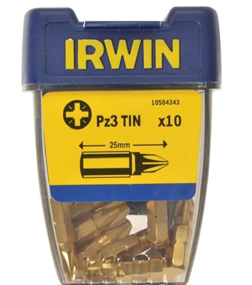 ⁨TIP TYPE POZIDRIV TIN-TITANIUM 1/4' 25MM SET 10 PCS PZ3⁩ at Wasserman.eu