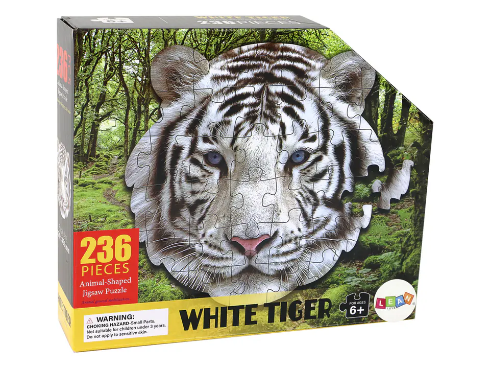Puzzle 236 Elementów Kształt Głowy Białego Tygrysa w sklepie Wasserman.eu